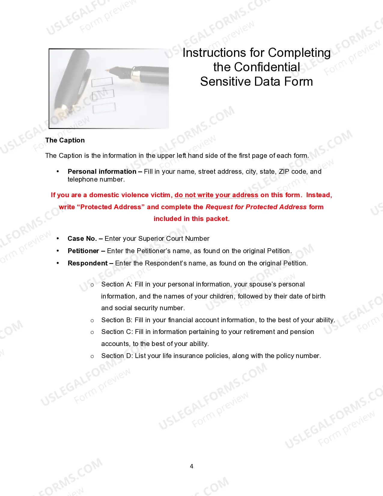 Preview Confidential Sensitive Data Form