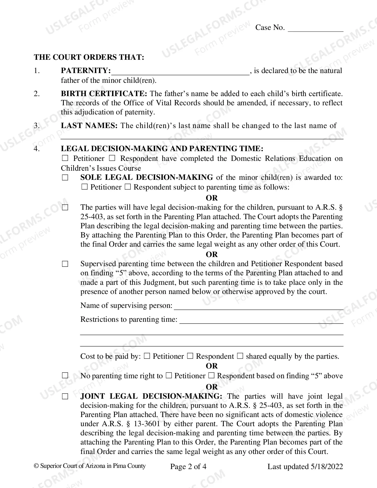 Preview Paternity Judgment