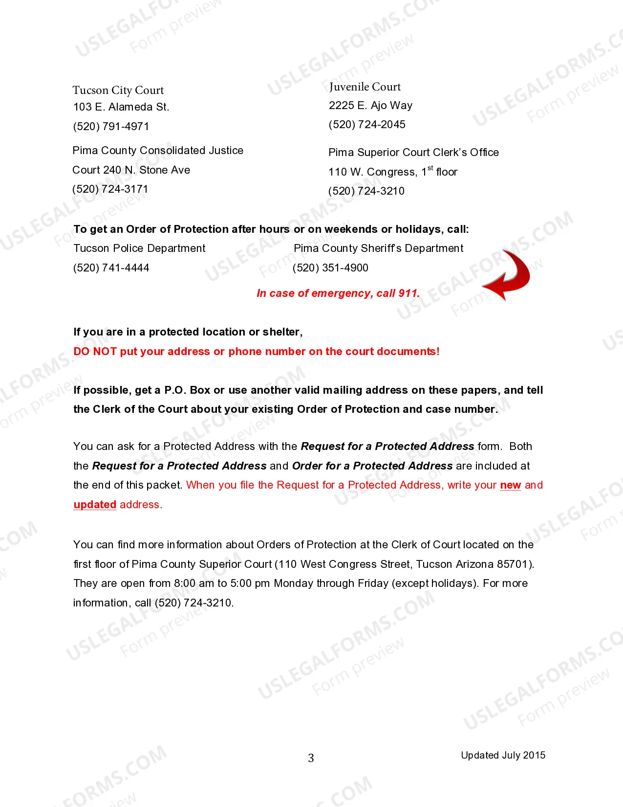 Preview Order For Protected Address
