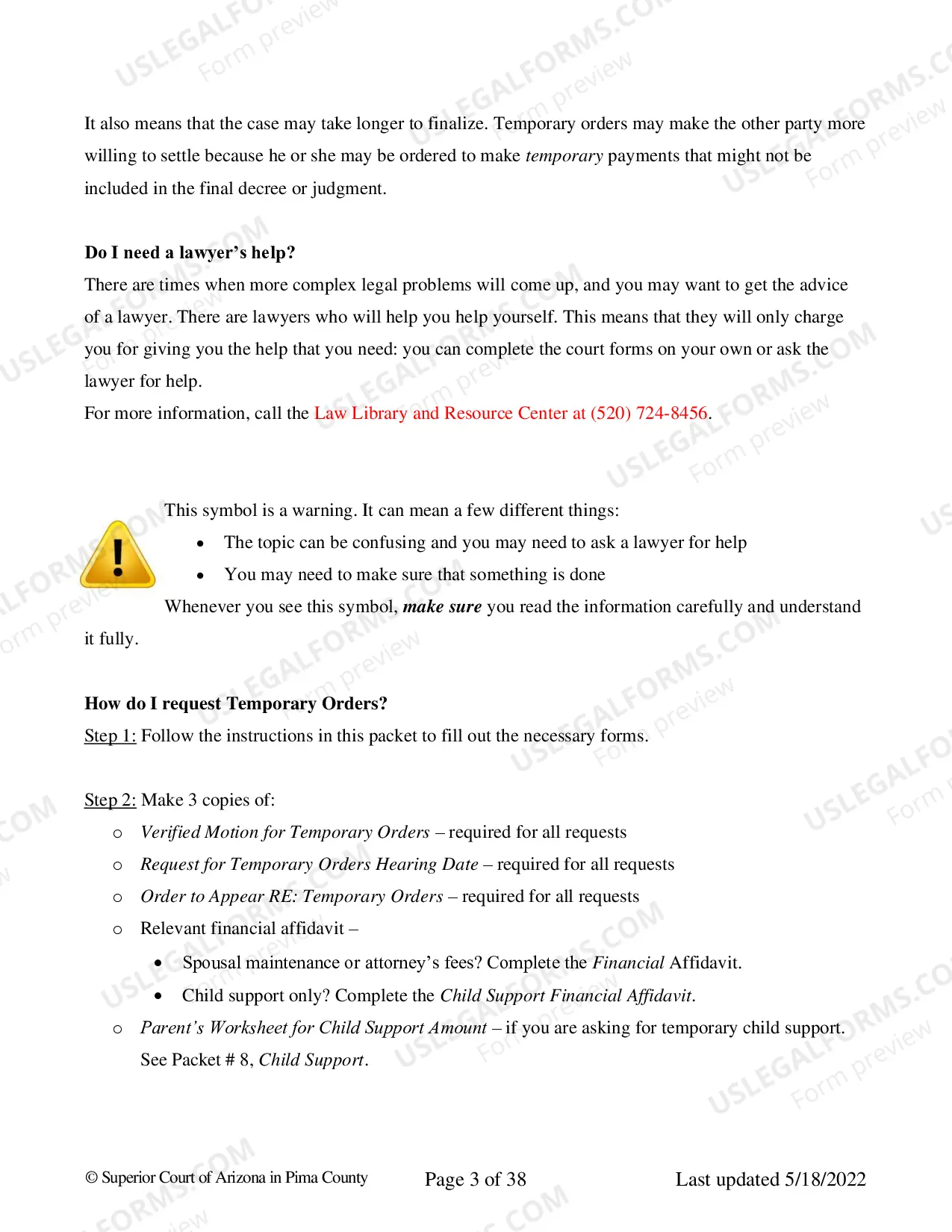 Preview Order To Appear Temporary Orders
