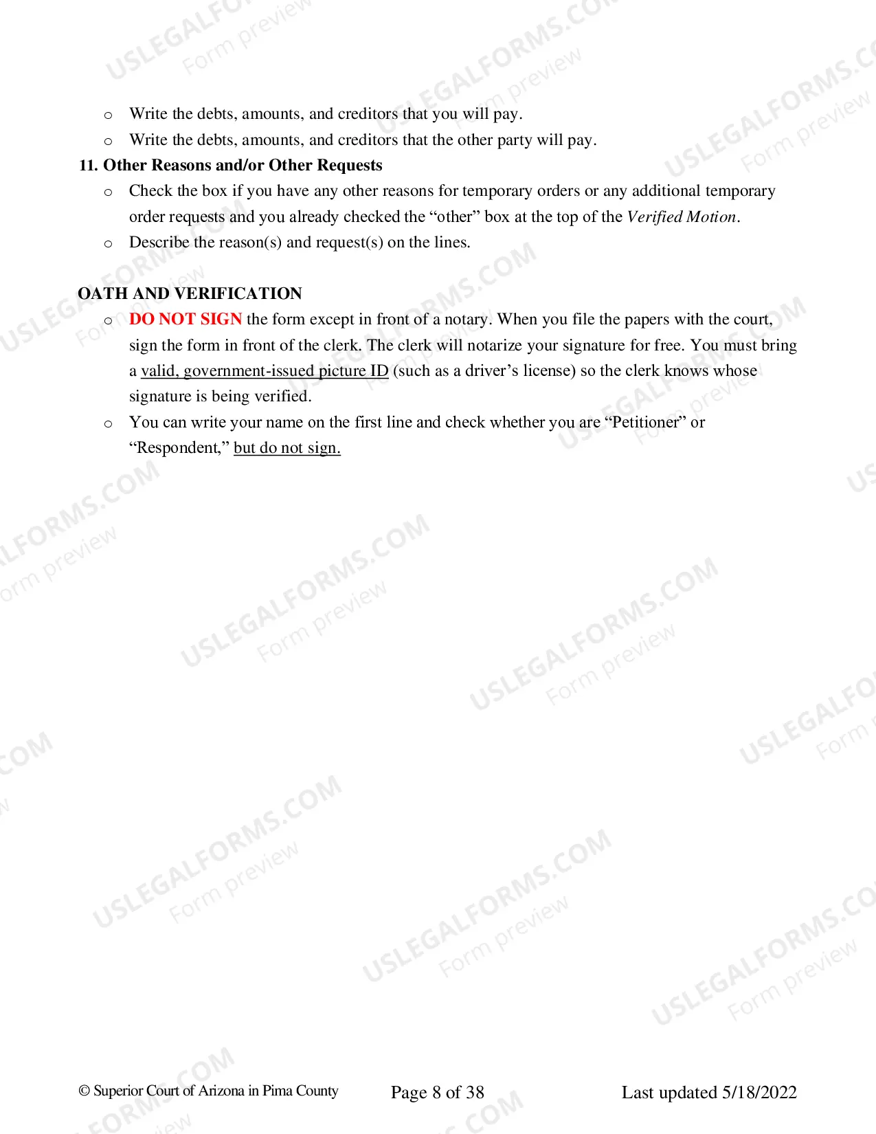 Preview Order To Appear Temporary Orders