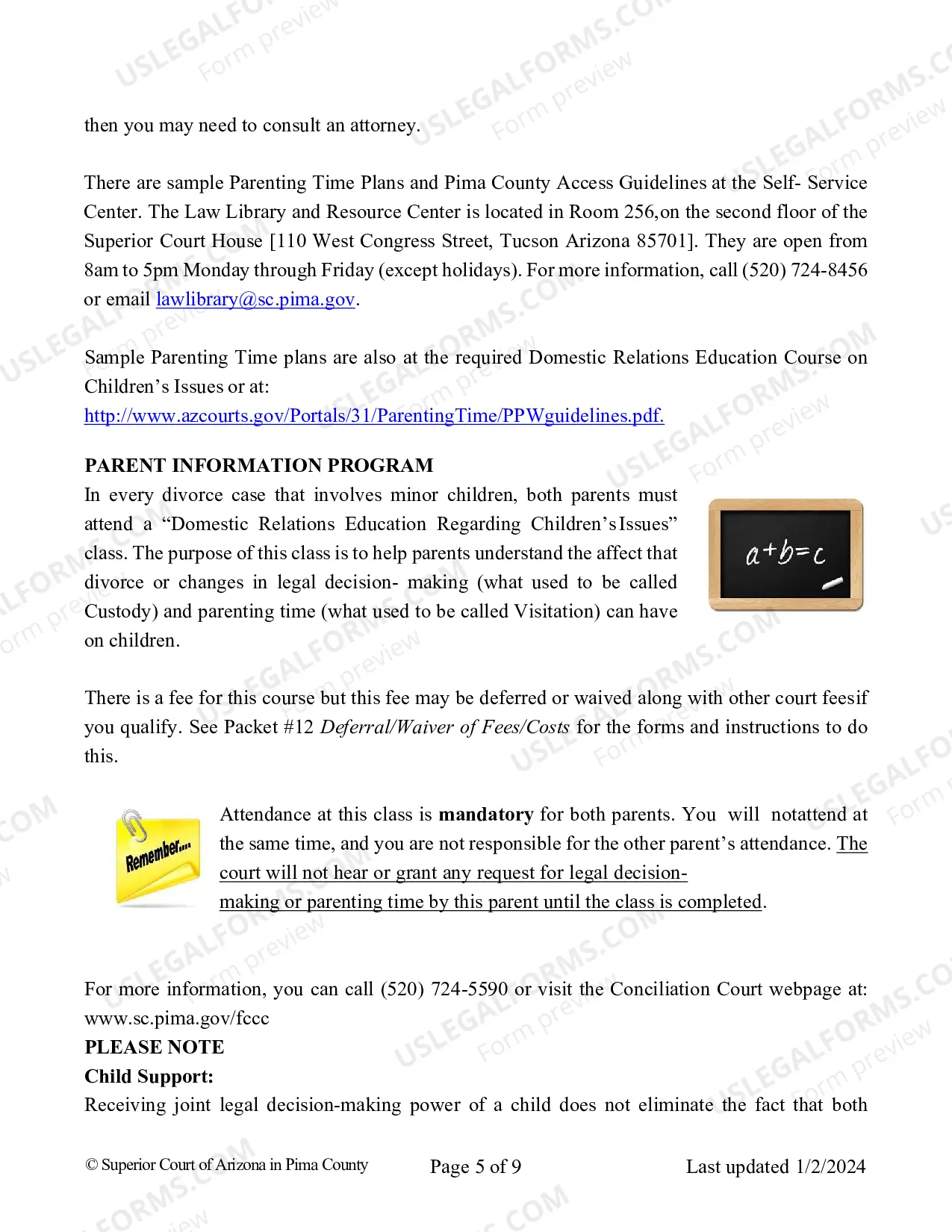 Preview Parenting Plan And Joint Custody Agreement