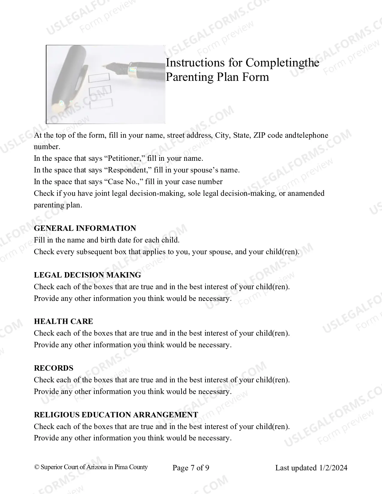 Preview Parenting Plan And Joint Custody Agreement