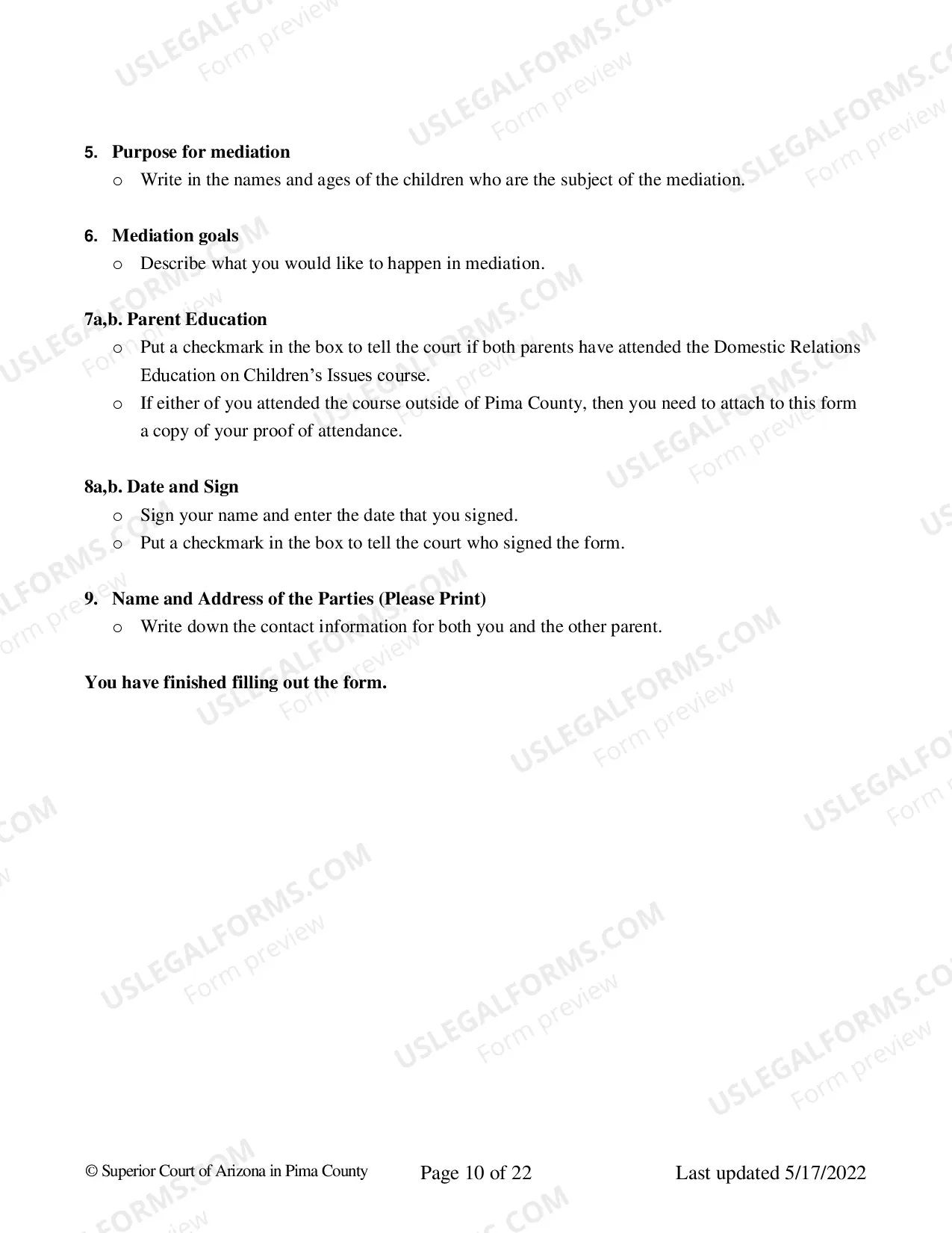 Preview Request For Post Decree-Post Judgment Mediation