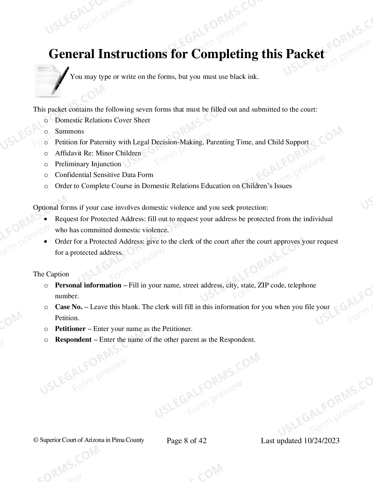 Preview Summons (Special Paternity-Maternity)