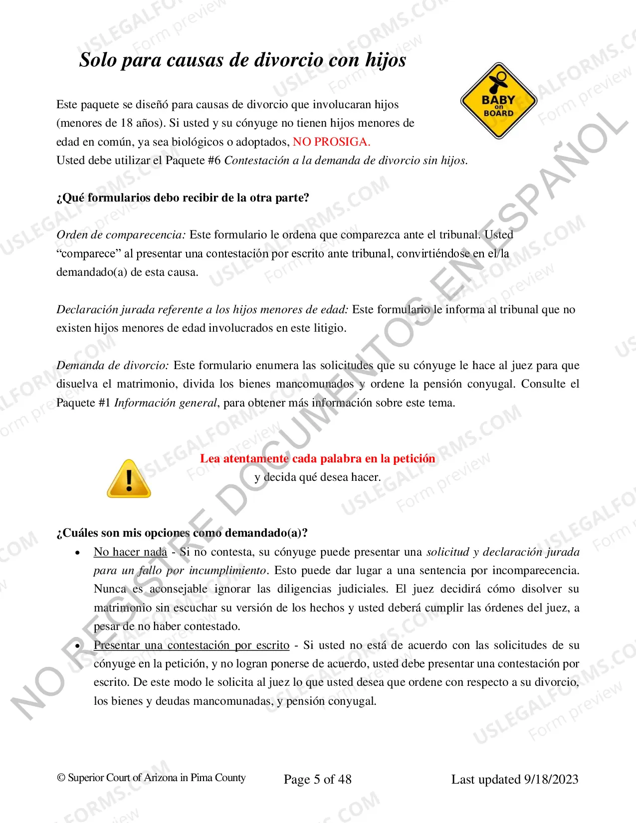 Preview Divorcio con Hijos - Respuesta