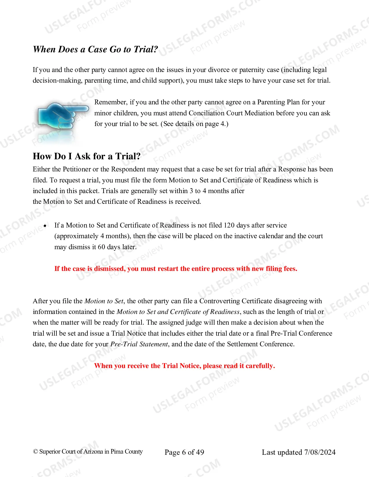 Preview Trial Preparation