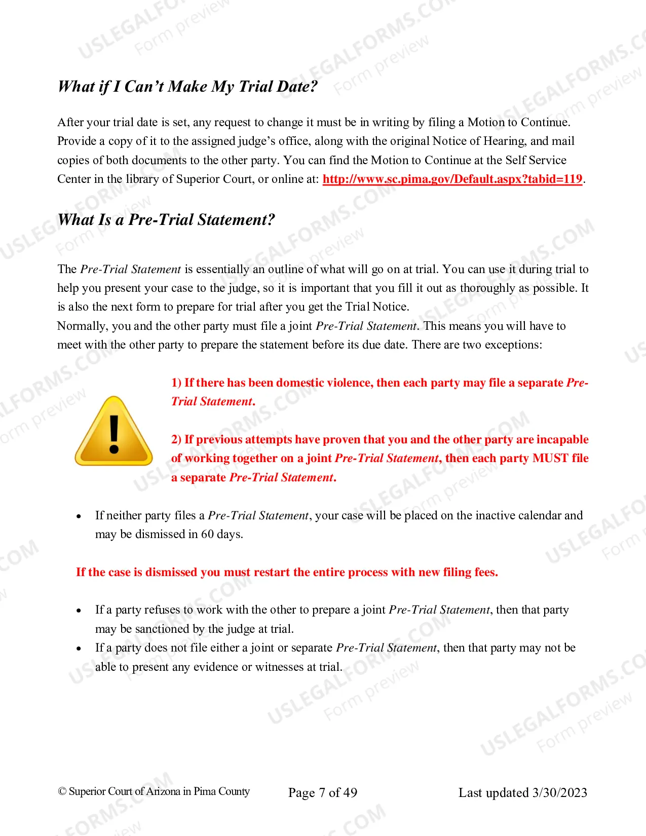 Preview Trial Preparation