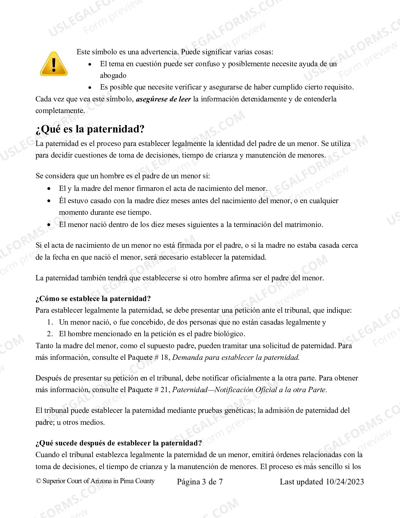 Preview Paternidad - Informacion General
