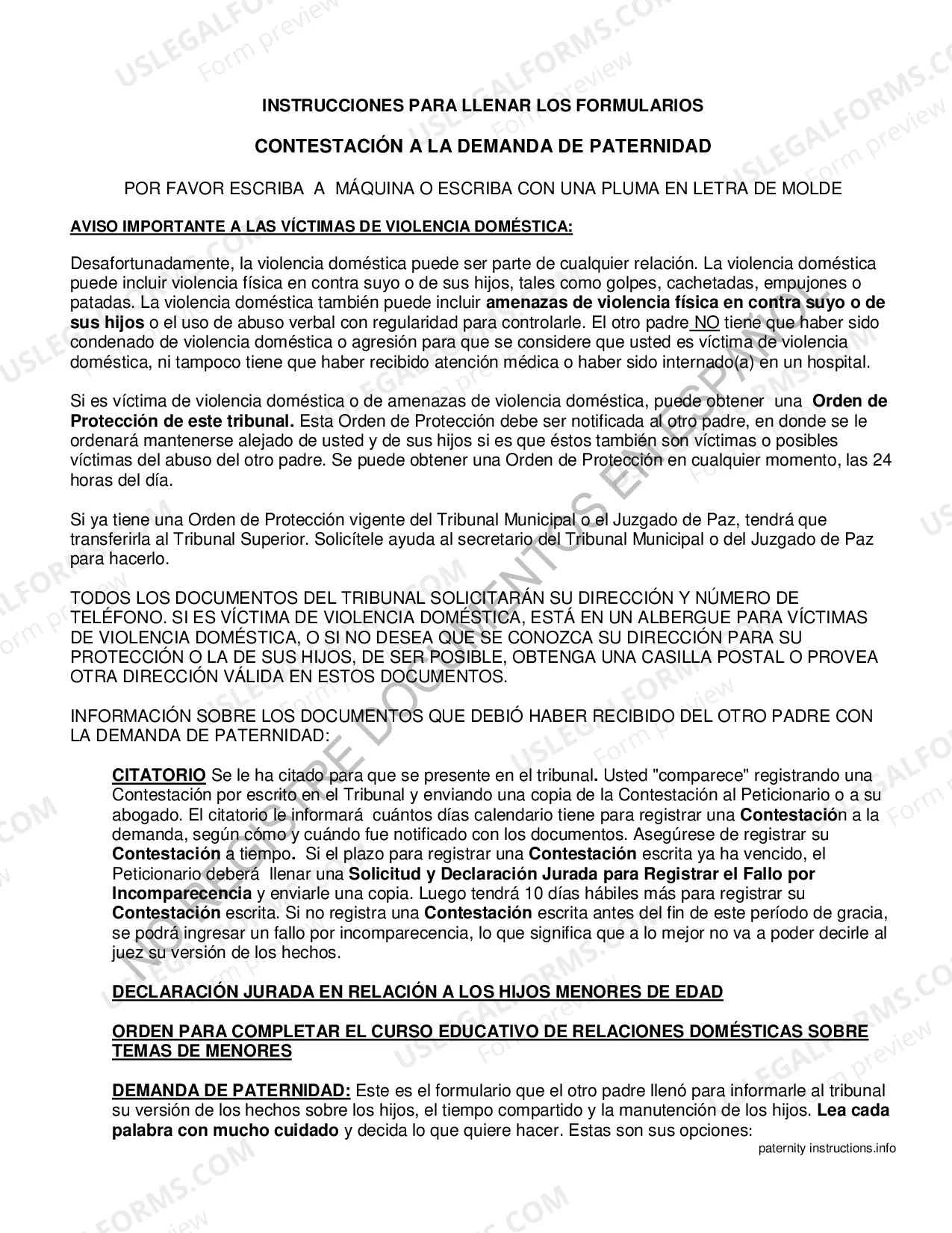 Preview Paternidad - Contestacion
