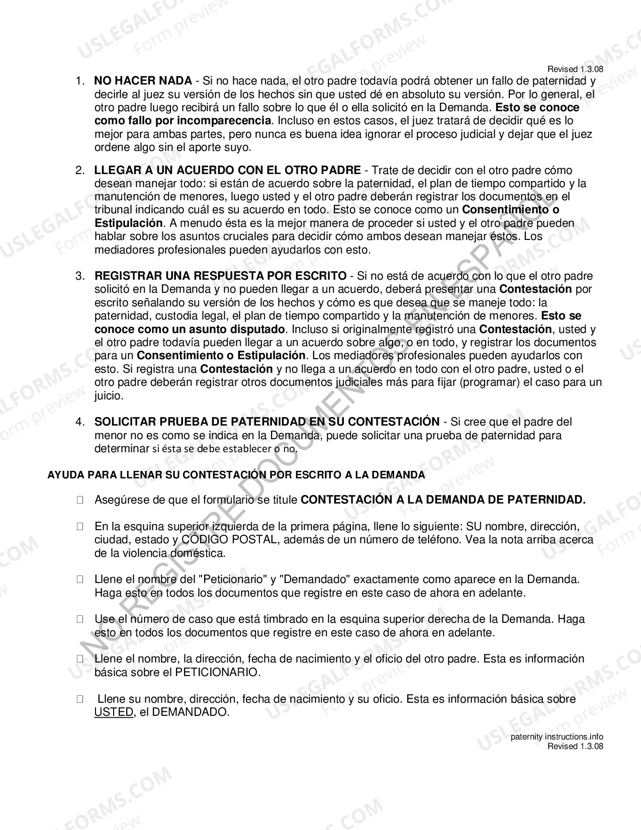 Preview Paternidad - Contestacion