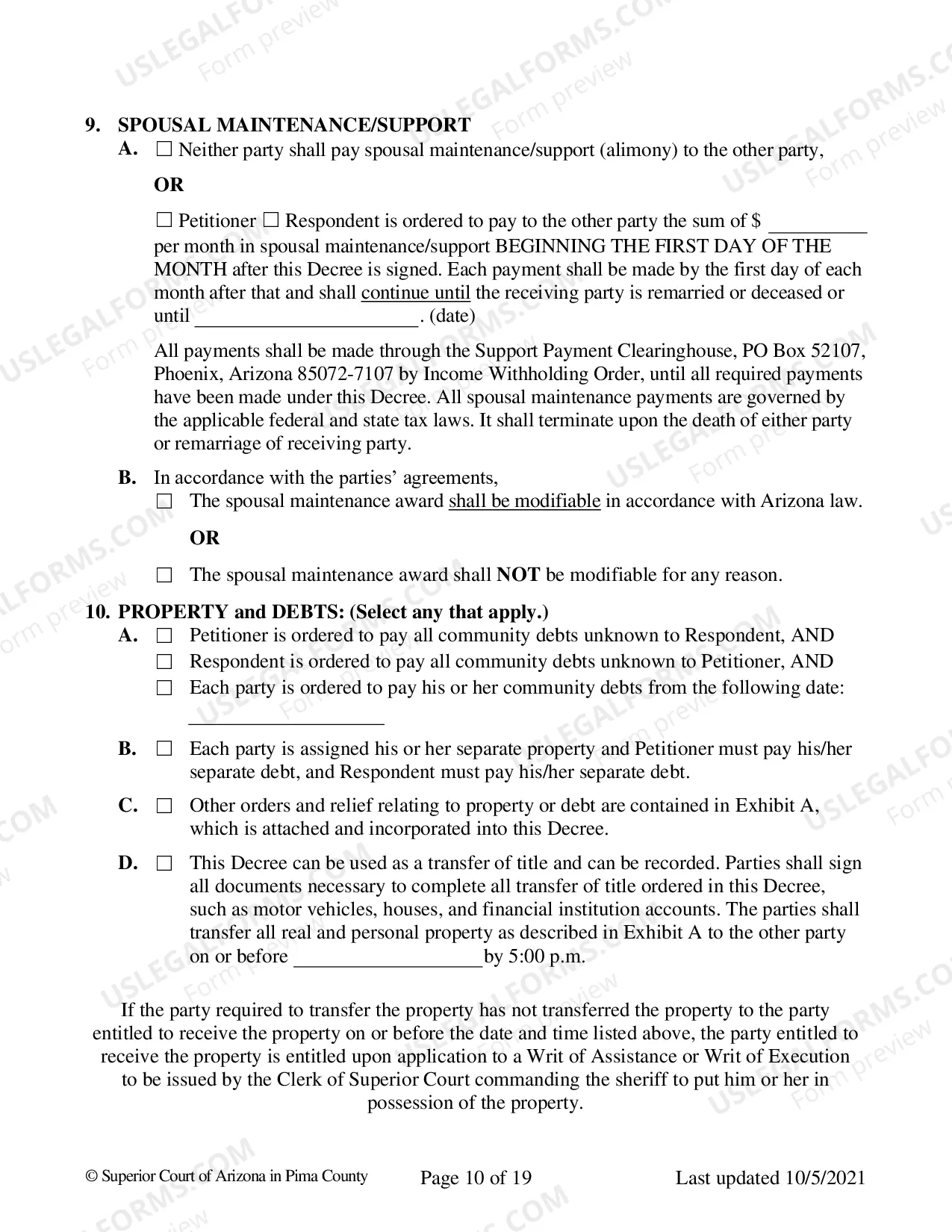 Preview Consent Decree for Dissolution