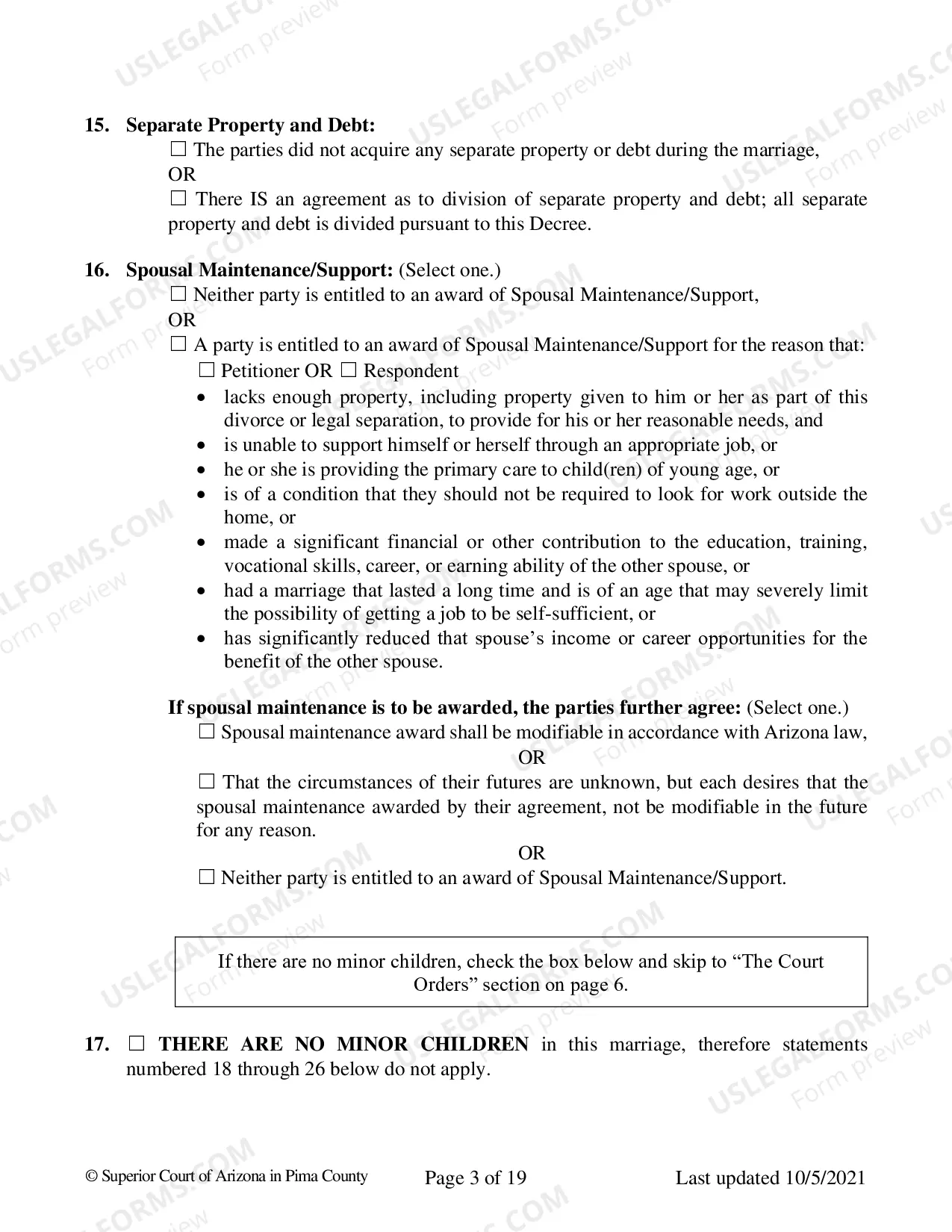 Preview Consent Decree for Dissolution