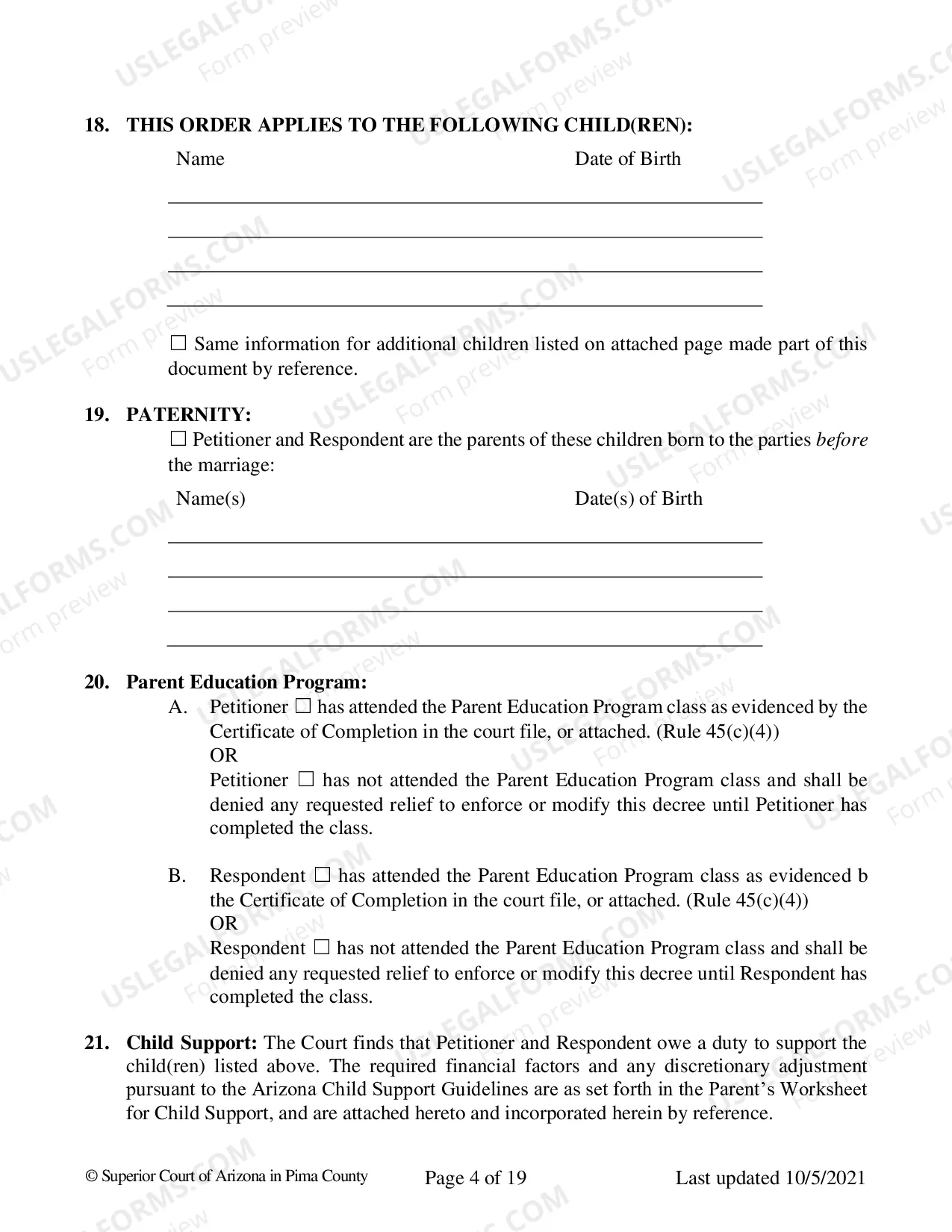 Preview Consent Decree for Dissolution