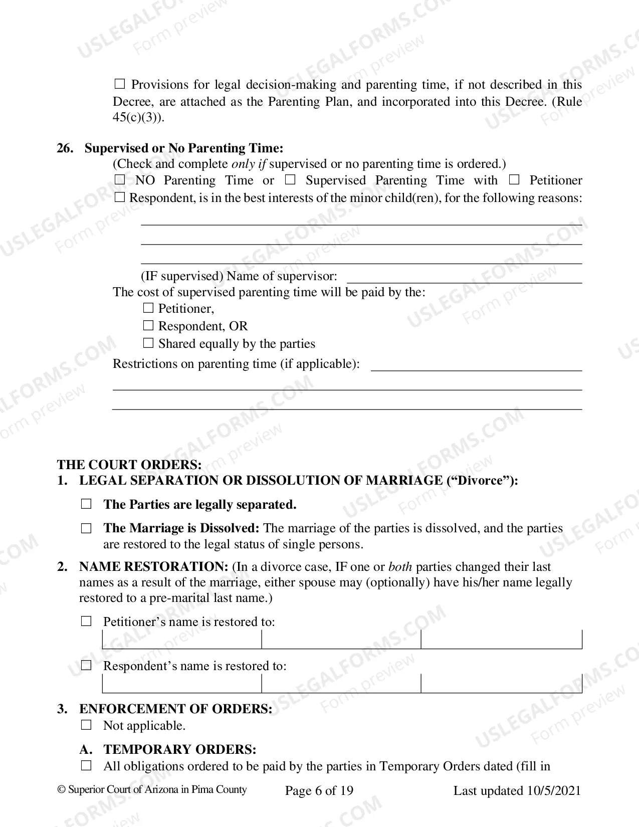 Preview Consent Decree for Dissolution