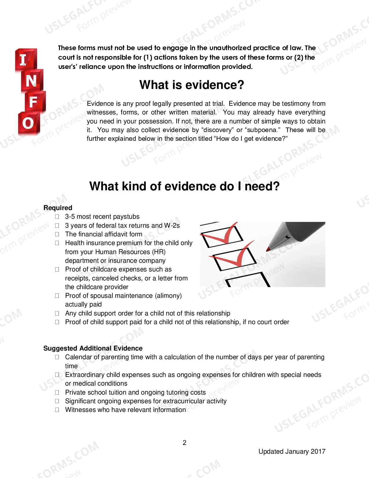 Preview Evidence Manual - Child Support