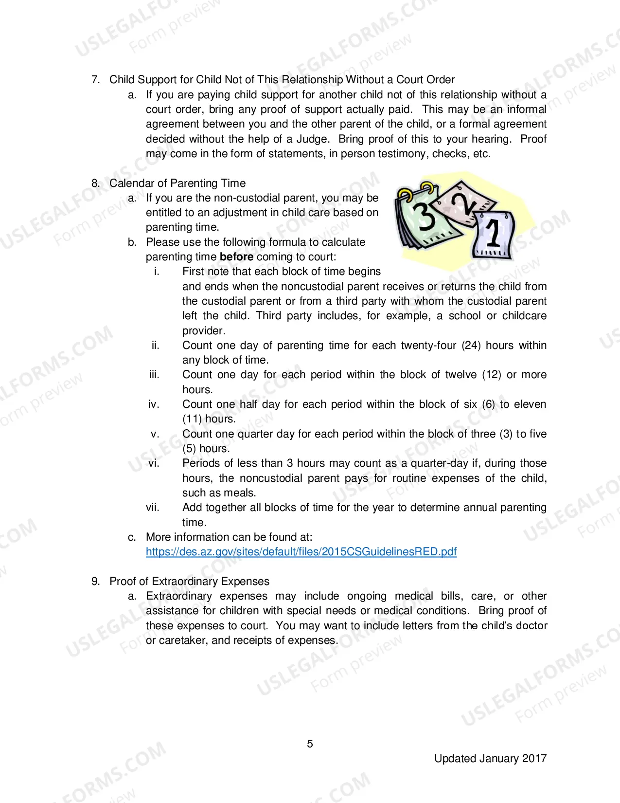 Preview Evidence Manual - Child Support