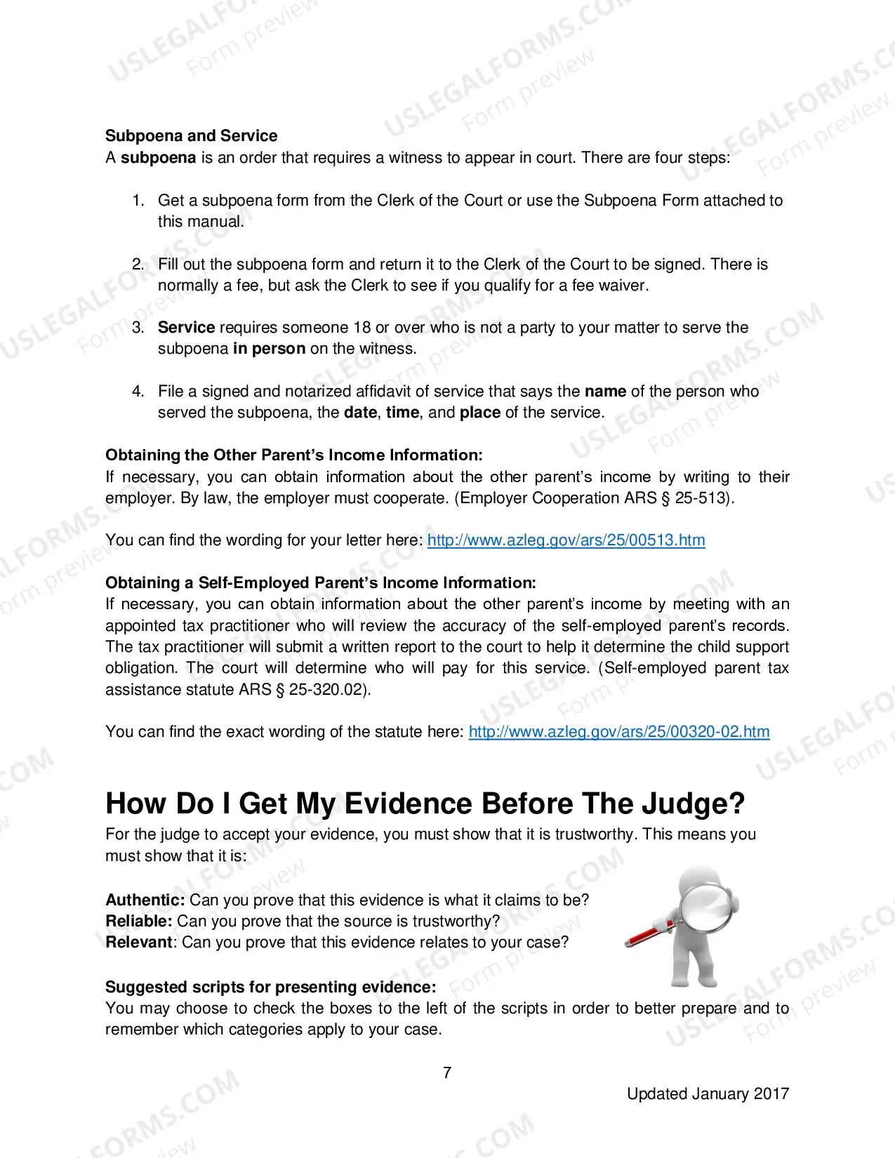 Preview Evidence Manual - Child Support