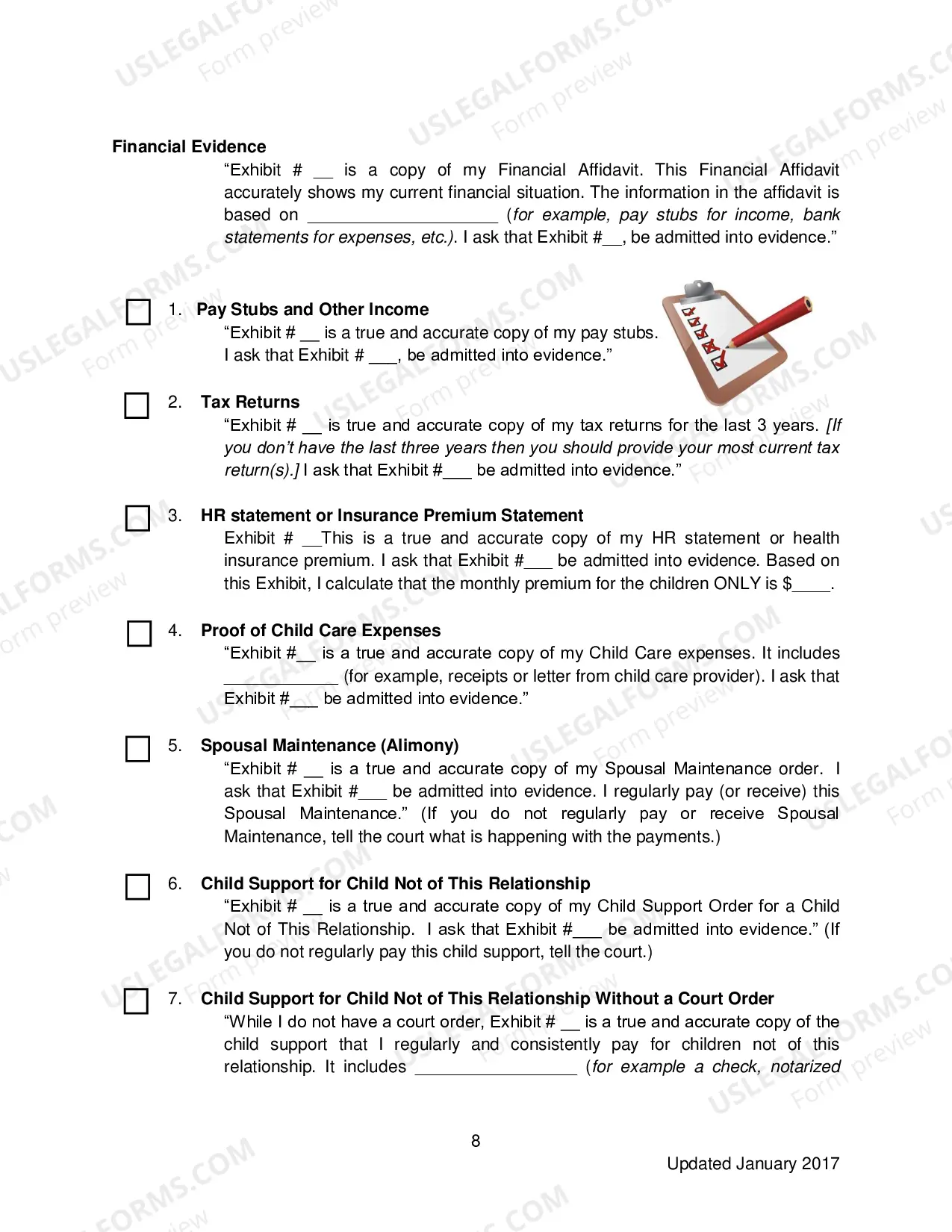 Preview Evidence Manual - Child Support