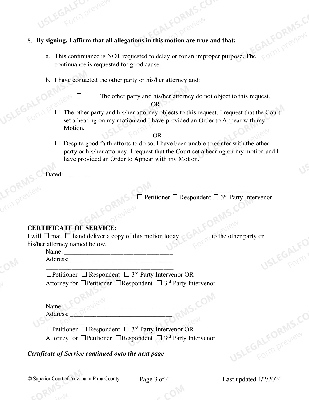 Preview Motion To Continue and Notice