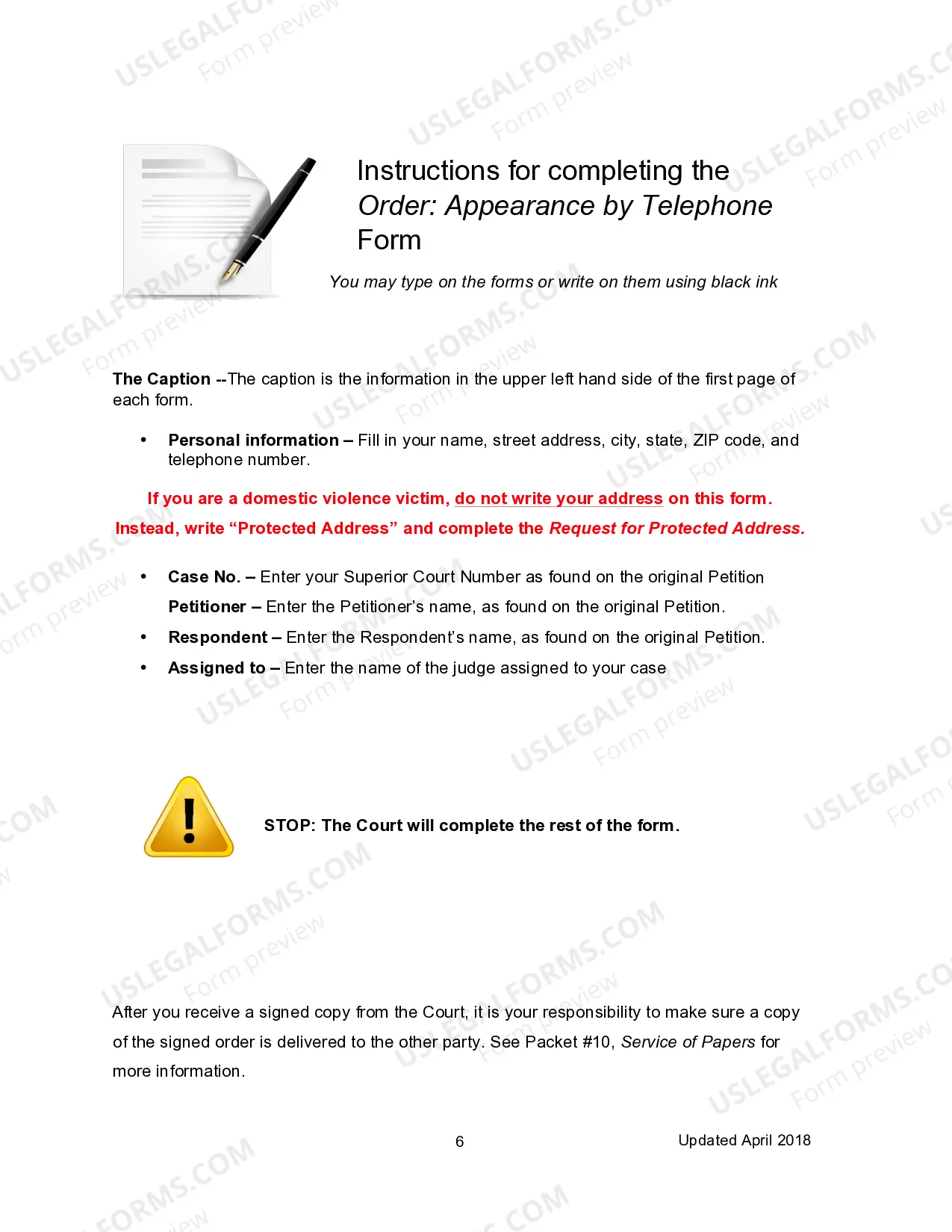 Preview Motion To Appear by Telephone