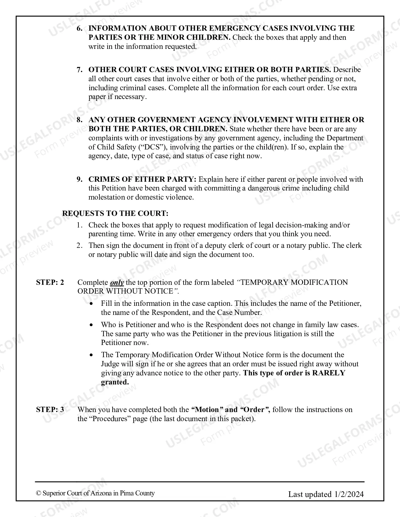 Preview Petition for Emergency Temporary Orders
