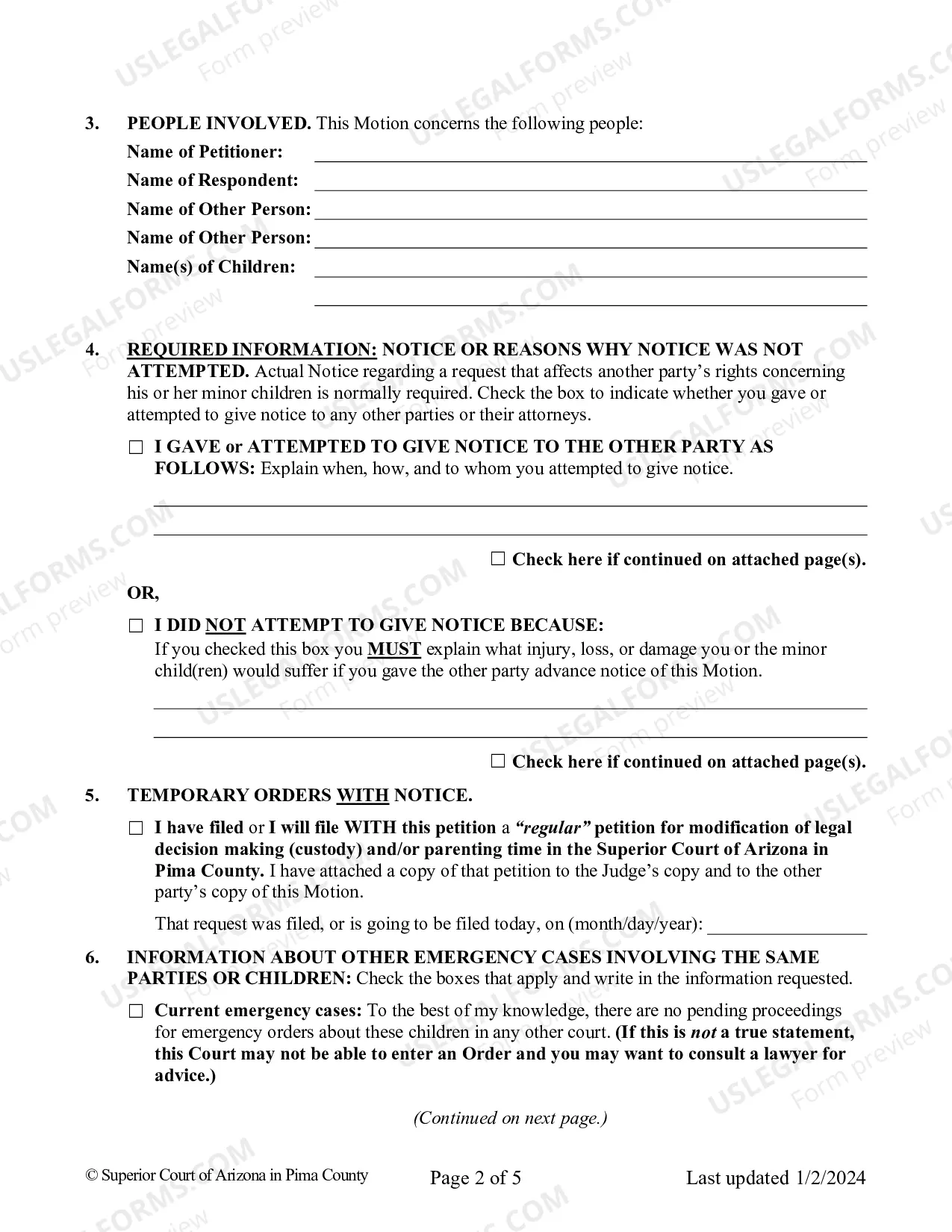 Preview Petition for Emergency Temporary Orders