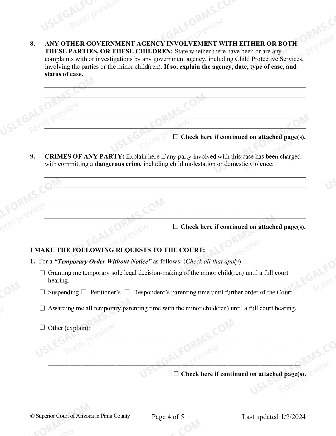 Preview Petition for Emergency Temporary Orders