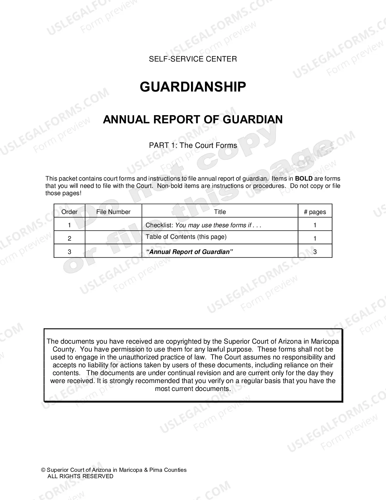 Preview Annual Guardianship Report