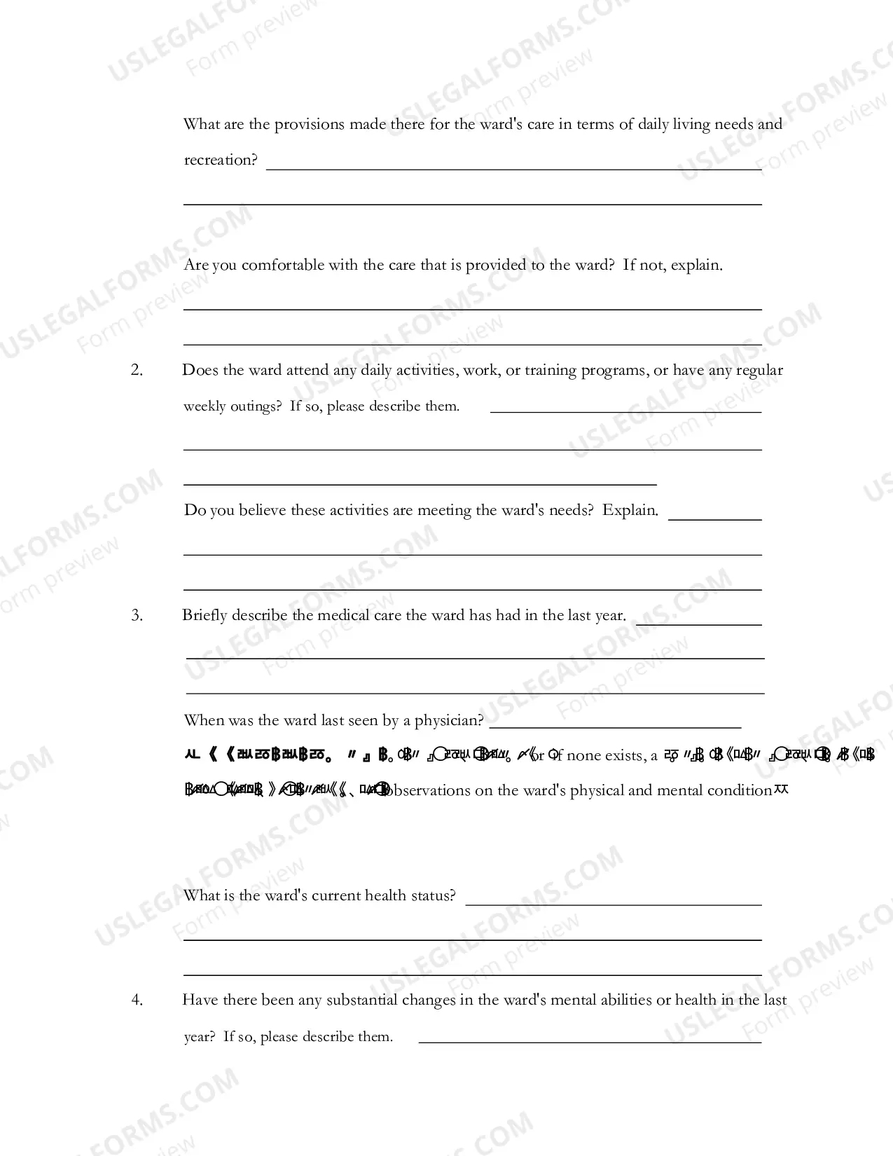 Preview Annual Guardianship Report