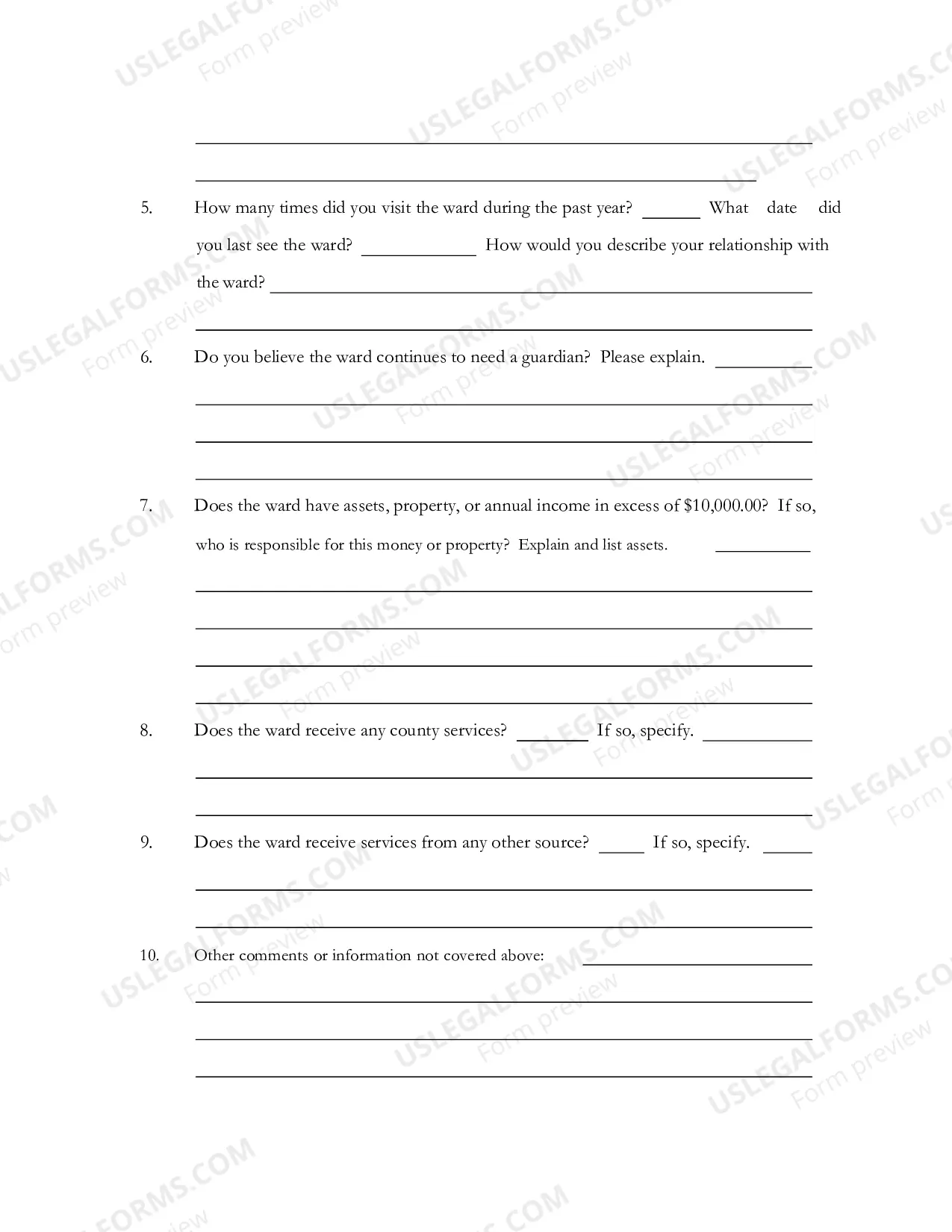 Preview Annual Guardianship Report