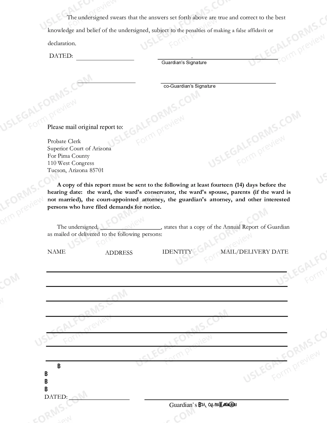 Preview Annual Guardianship Report