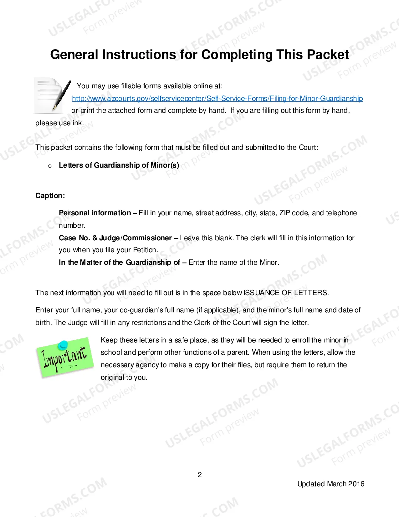 Preview Letters of Guardianship
