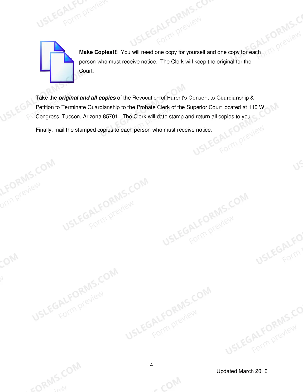 Preview Revocation of Parent's Consent to Guardianship Petition to terminate guardianship