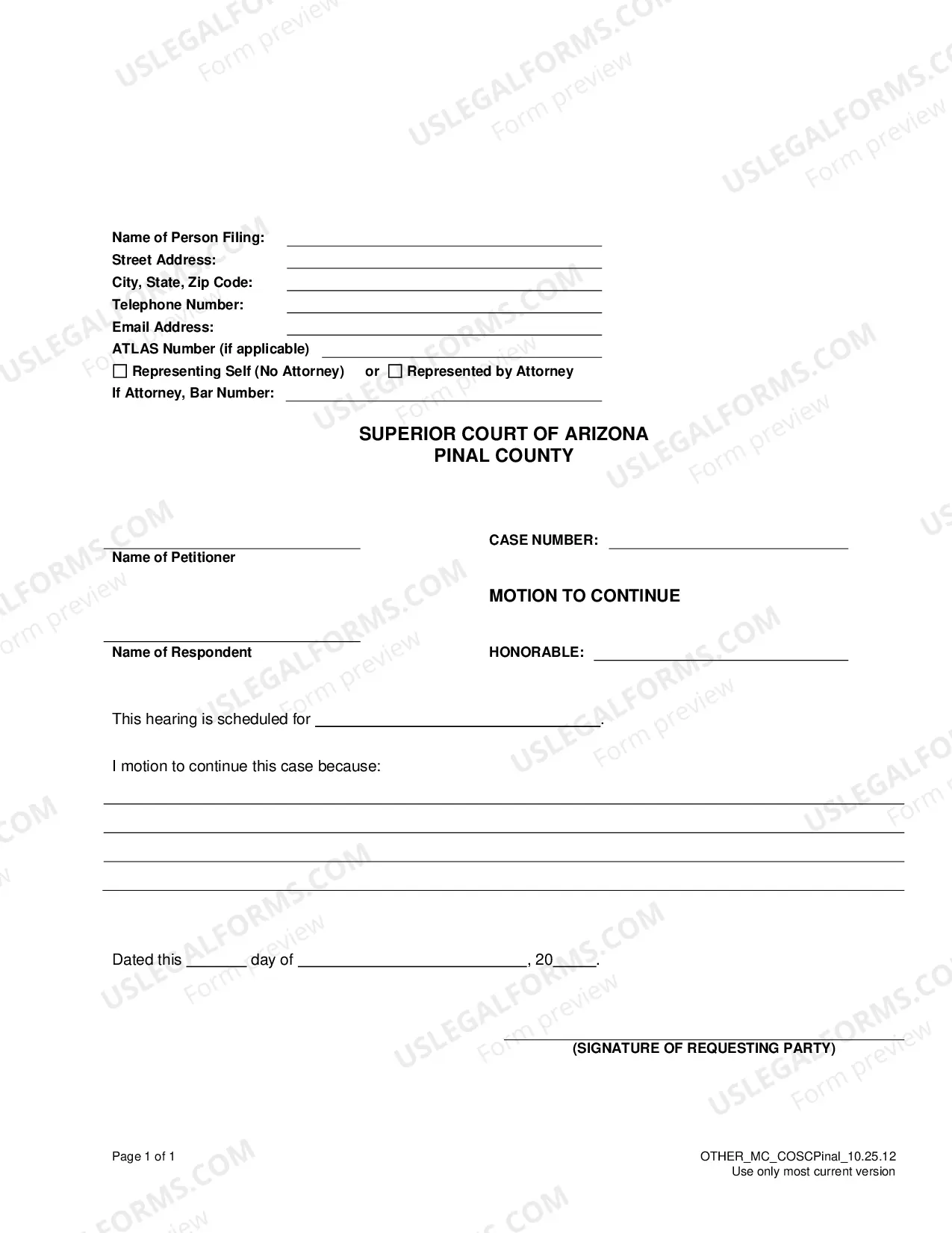 Preview Motion and Order To Continue