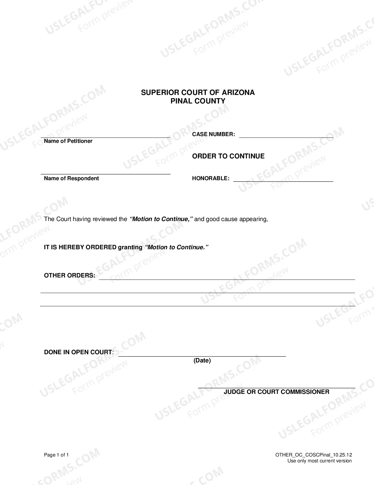 Preview Motion and Order To Continue