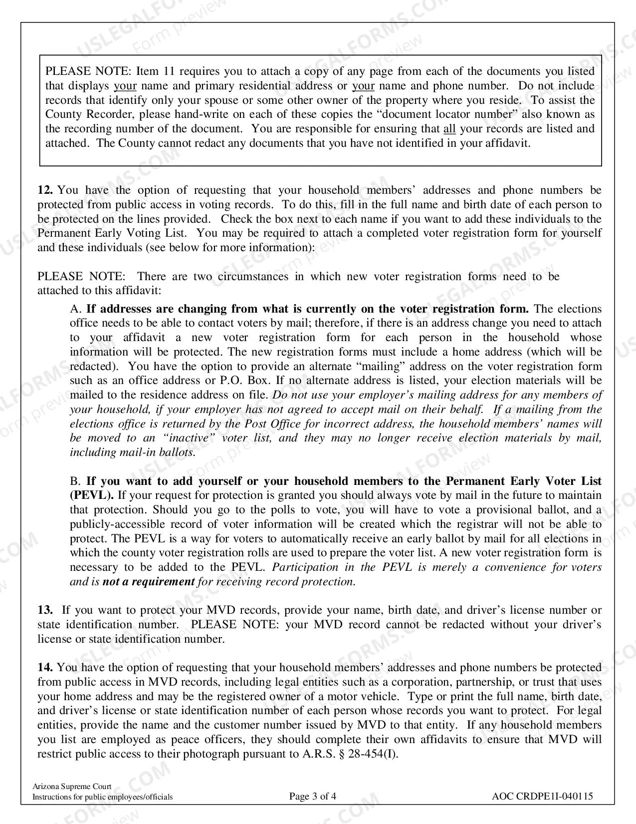 Preview Affidavit in Support of Application to Restrict Public Access