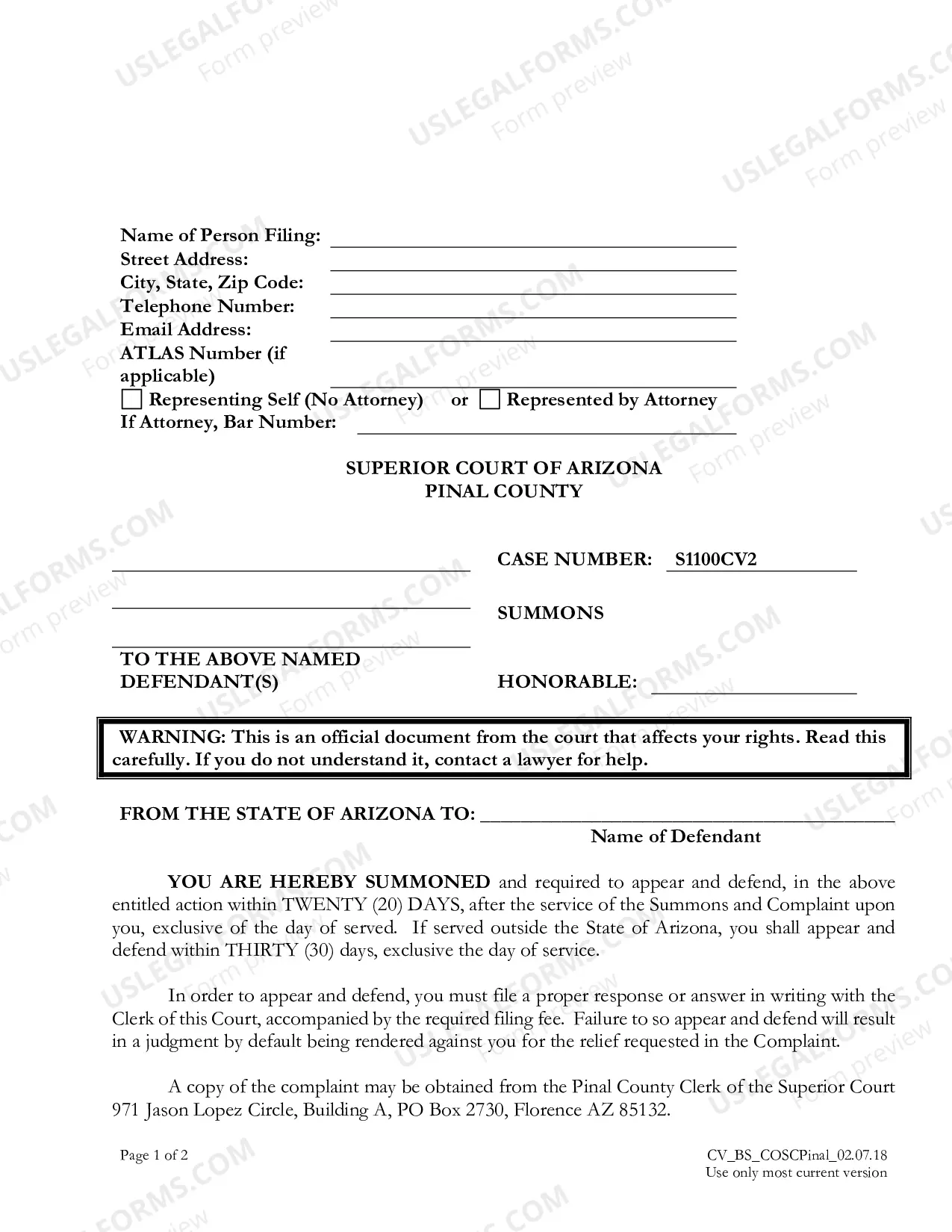 Preview Blank Civil Packet