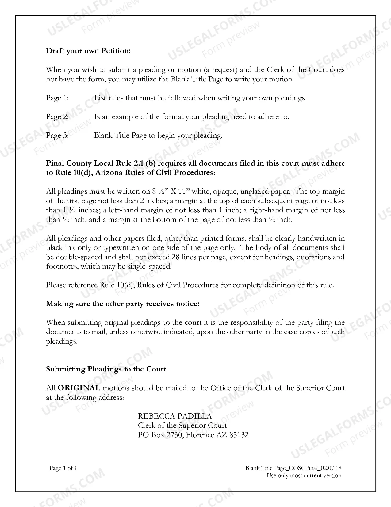 Preview Blank Civil Packet