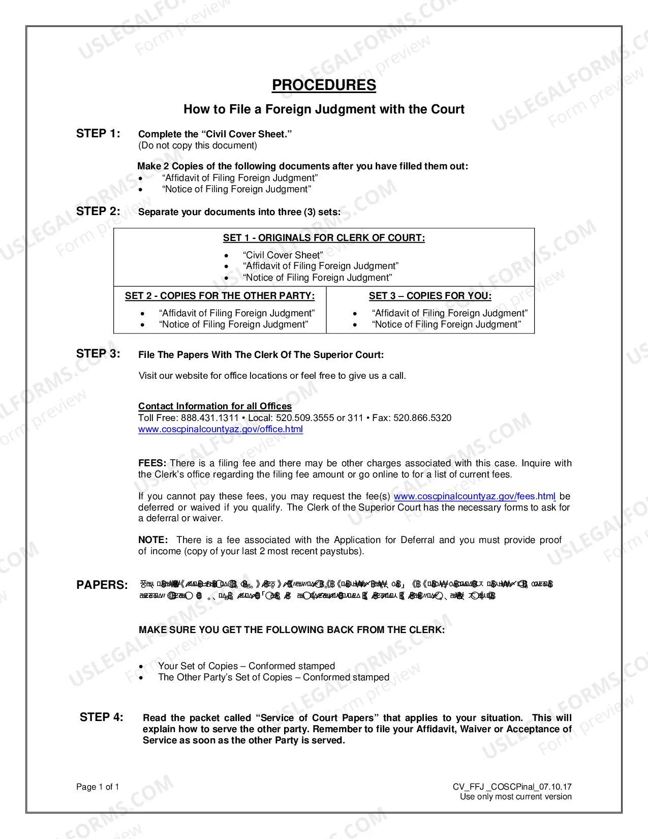 Preview Filing Civil Foreign Judgment