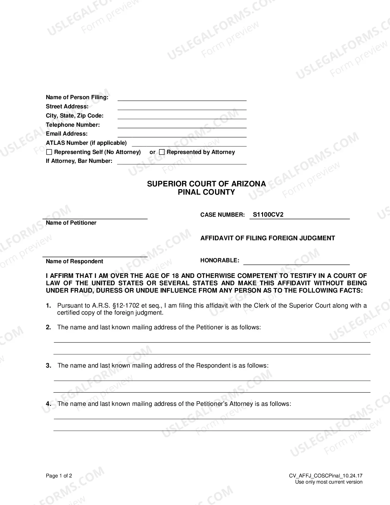 Preview Filing Civil Foreign Judgment