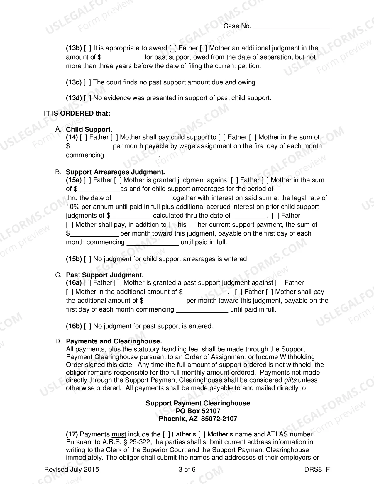 Preview Child Support Order