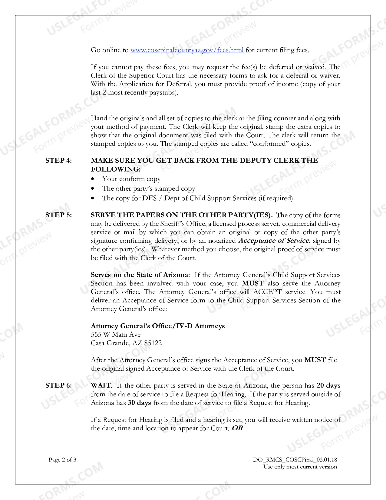 Preview Request to Modify Child Support Packet