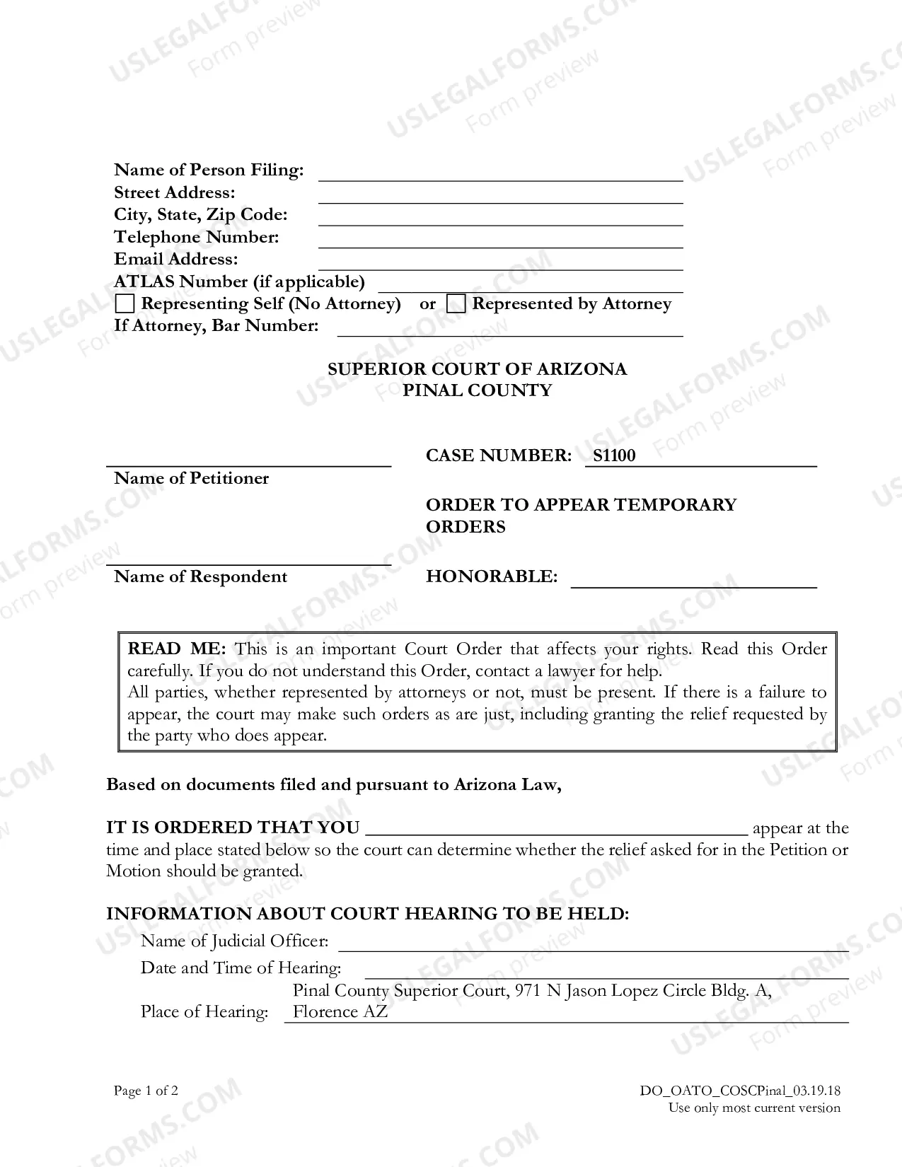 Preview Motion for Temporary Orders