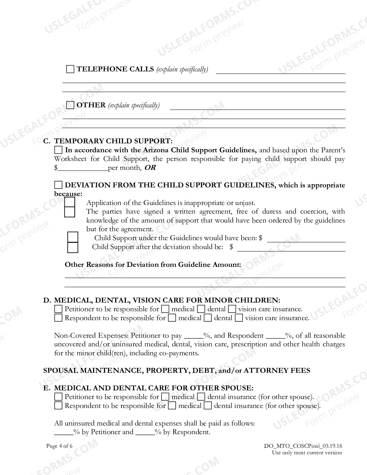 Preview Motion for Temporary Orders