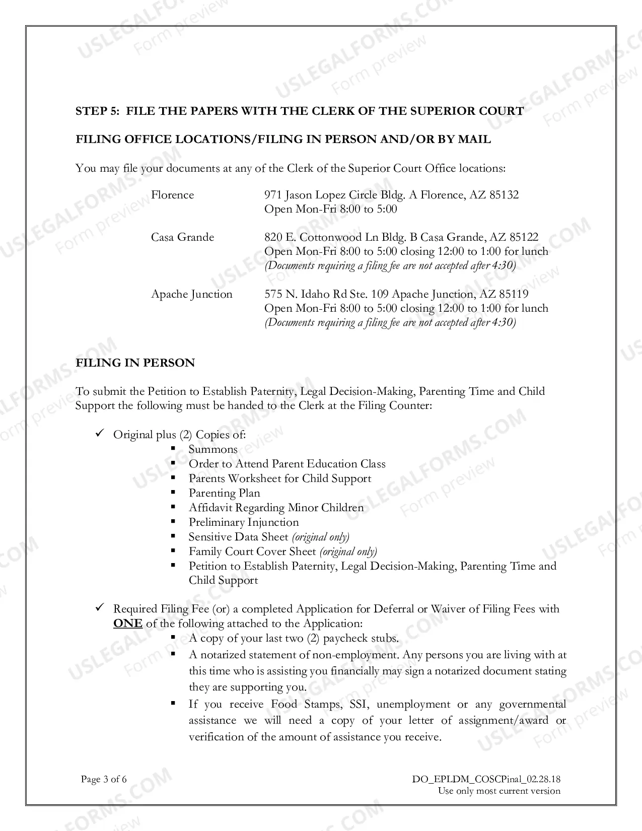 Preview Establish Paternity, Legal Decision-Making (Custody), Parenting Time & Child Support