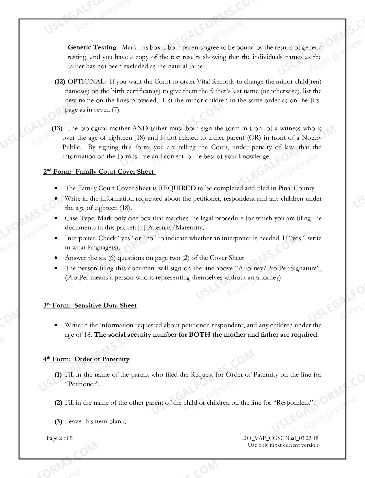Preview Voluntary Acknowledgment of Paternity