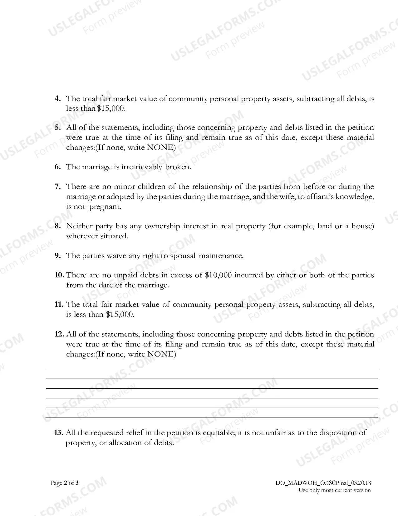 Preview Motion and Affidavit for Default without a Hearing
