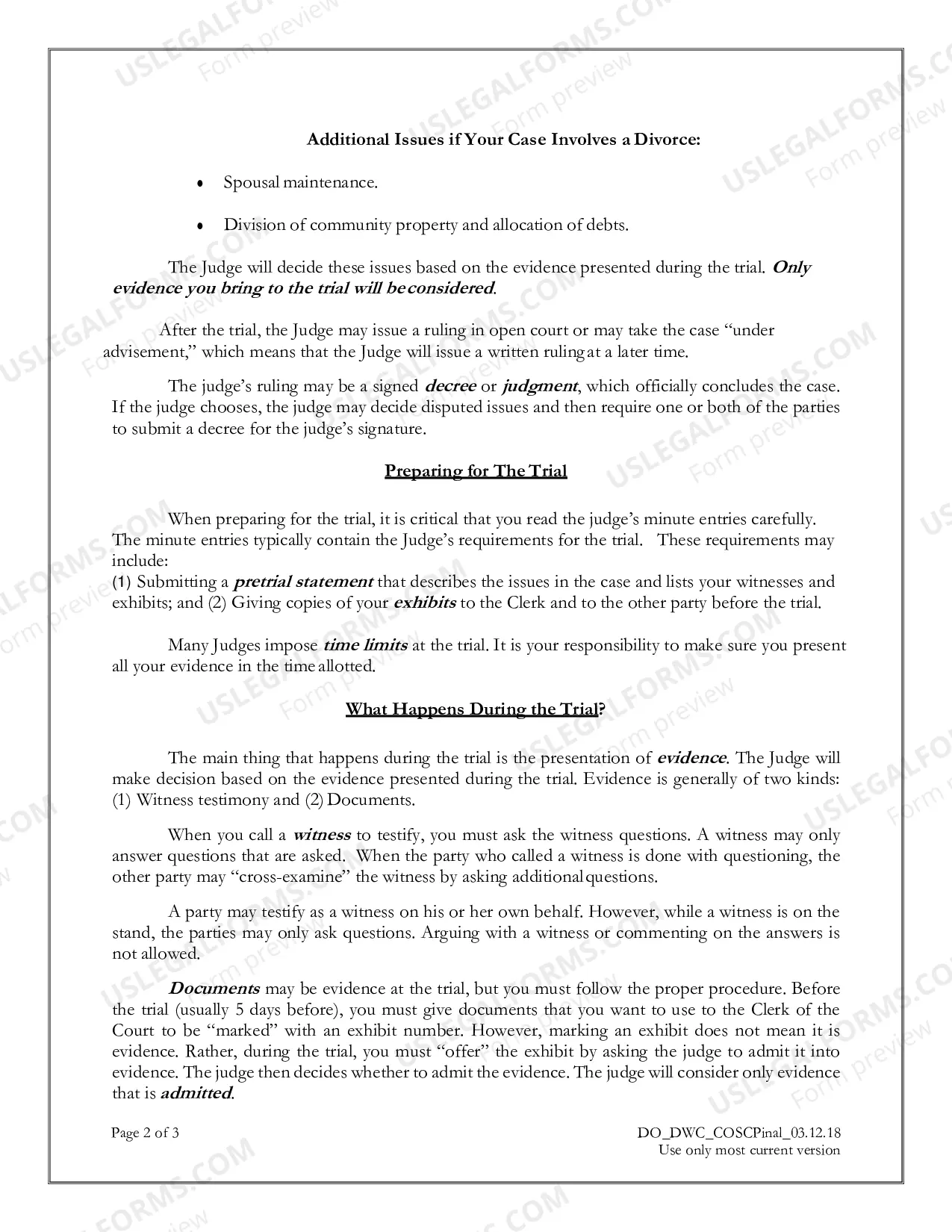 Preview Response to Petition for Divorce without Children