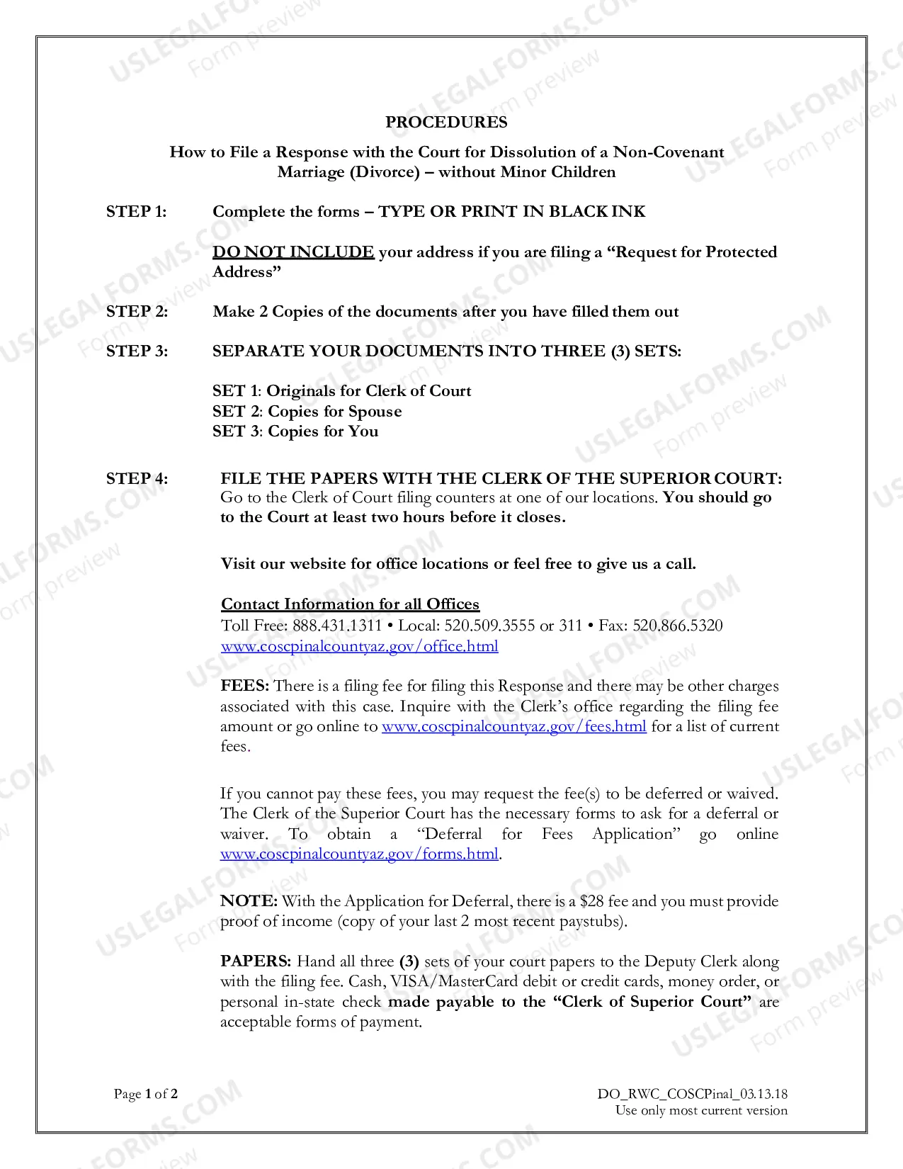 Preview Response to Petition for Divorce without Children